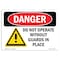 Signmission OSHA Danger Sign, 7" Height, Rigid Plastic, Do Not Operate Without Guards In Place, Landscape OS-DS-P-710-L-1160 - alternate 1